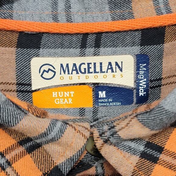 Magellan Hunt Gear Orange Plaid Shirt Medium Mag Wick 694 - Picture 3 of 10